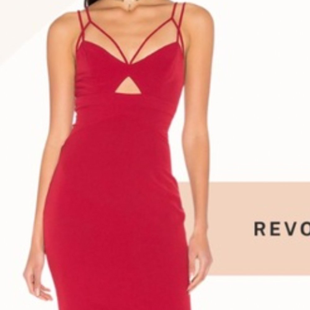 NEW Bardot Cutaway Midi Dress in Wine
